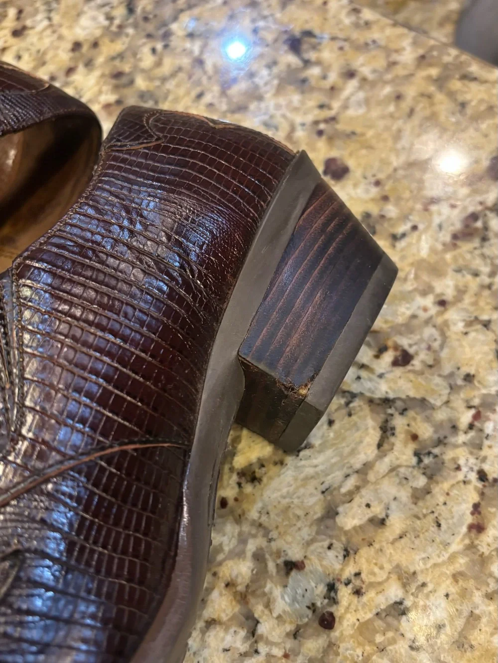 Ariat Women’s Genuine Teju Lizard Western Ankle Boots Brown Size 8B Leather